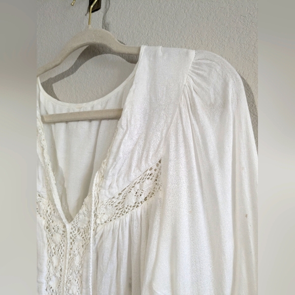 Spell Isla Bay Flare Sleeve Lace Trim Mini Dress Or Tunic Long Sleeve Blouse S - Picture 7 of 16